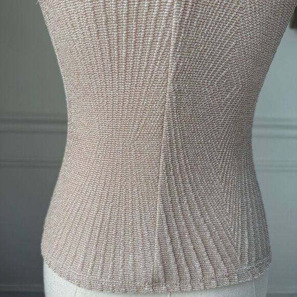 Vintage 90s Contempo Casuals Crop Mock Neck Champagne Beige Tank Top XS - Picture 6 of 7